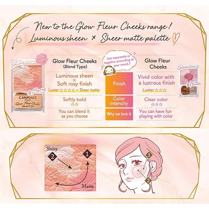 CANMAKE Glow Fleur Cheeks – Luminous Powder Blush Palette