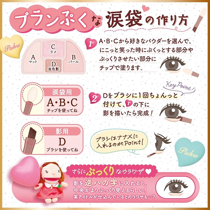 CANMAKE Plumpuku Coordinate Eyes Neo – Aegyo-Sal Eyeshadow Palette, 1.3 g