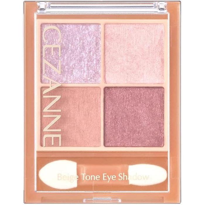 CEZANNE Beige Tone Eyeshadow- Palette of 4 shadows 4.3g [Alcohol-free]