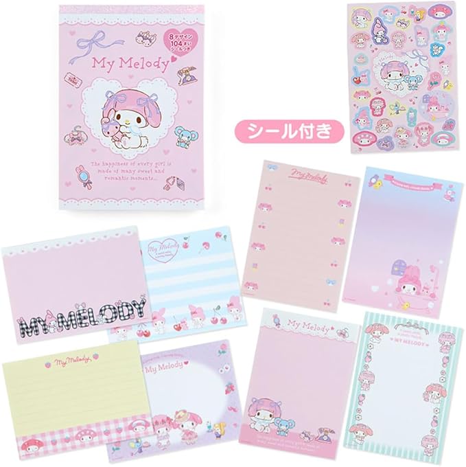 [CHARACTER OPTIONS] Sanrio Characters Memo Pad – Cute Japanese Stationery, 8 Designs, With Stickers