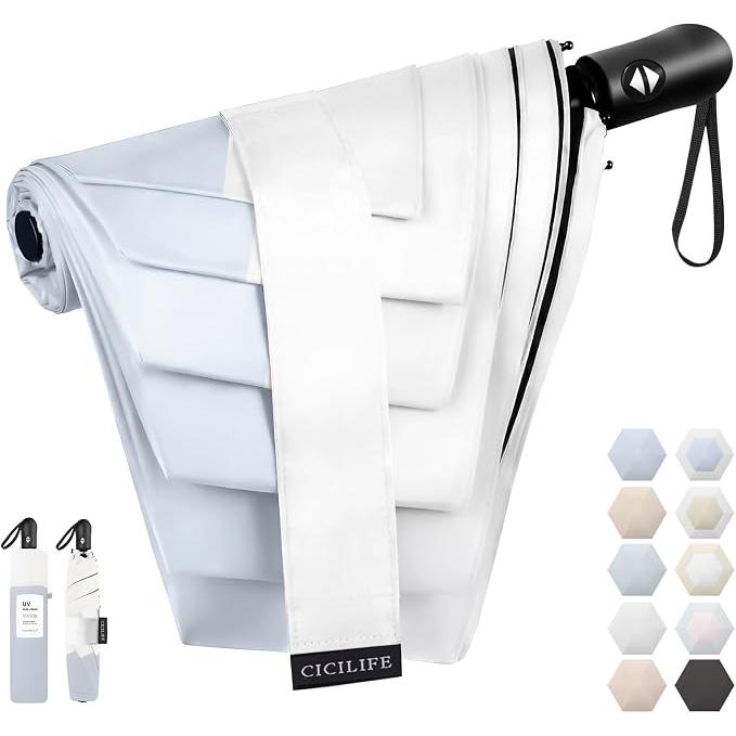 CICIBELLA Folding UV Parasol – 100% UV Protection, Full Blackout, Auto Open/Close