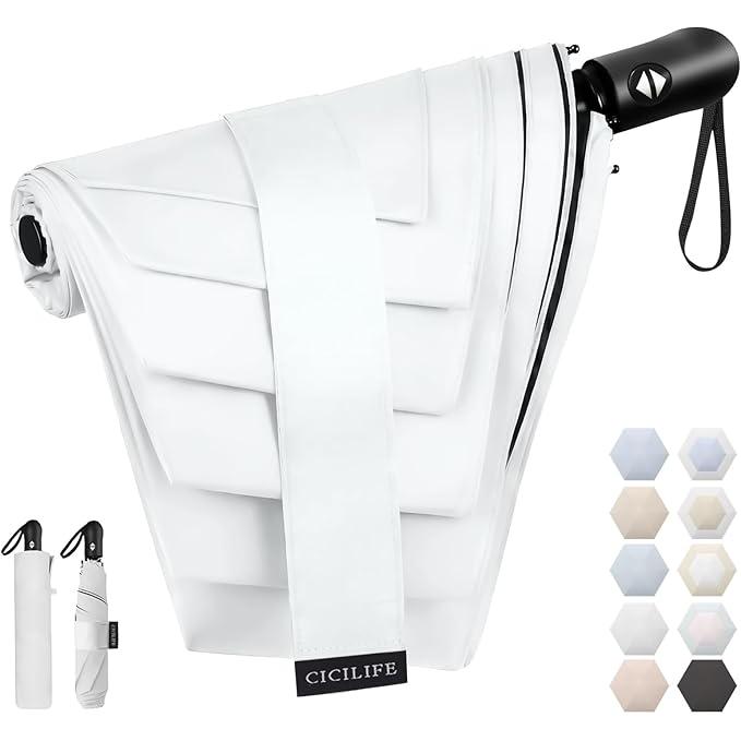 CICIBELLA Folding UV Parasol – 100% UV Protection, Full Blackout, Auto Open/Close