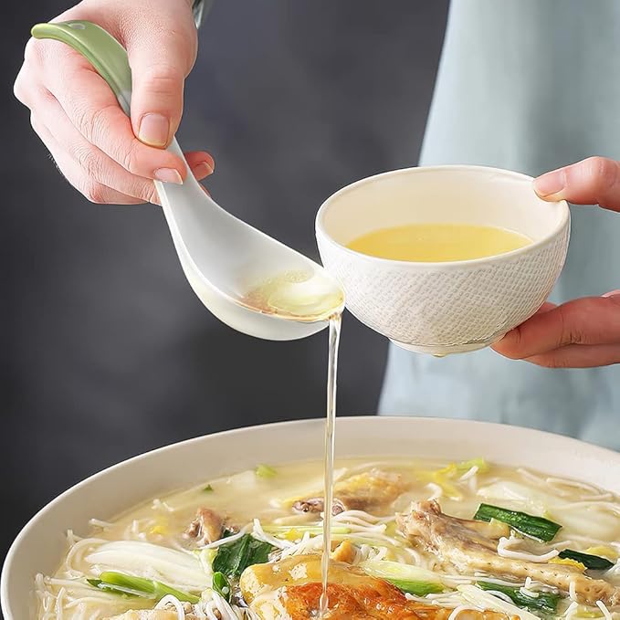 Ceramic Soup Spoon Set – 4 Pieces, 16 cm (2 Variants Available)