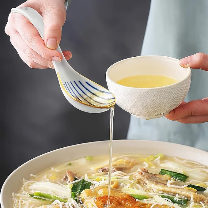 Ceramic Soup Spoon Set – 4 Pieces, 16 cm (2 Variants Available)