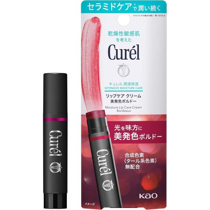 Curel Lip Care Cream – Color Lip Balm, Bordeaux / Red / Pink / Beige, 4.2g[Alcohol-free]