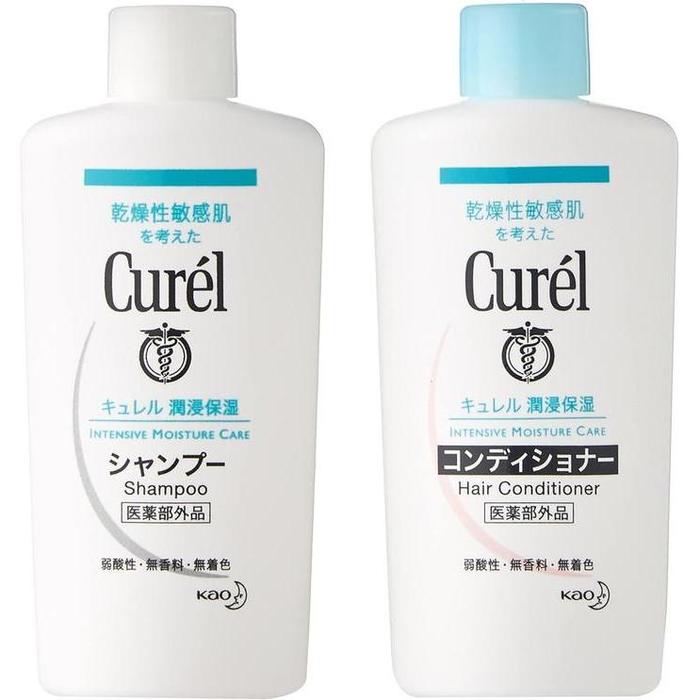Curel Shampoo & Conditioner Trial Set – 45ml + 45ml, Travel Mini Set (With Alcohol)