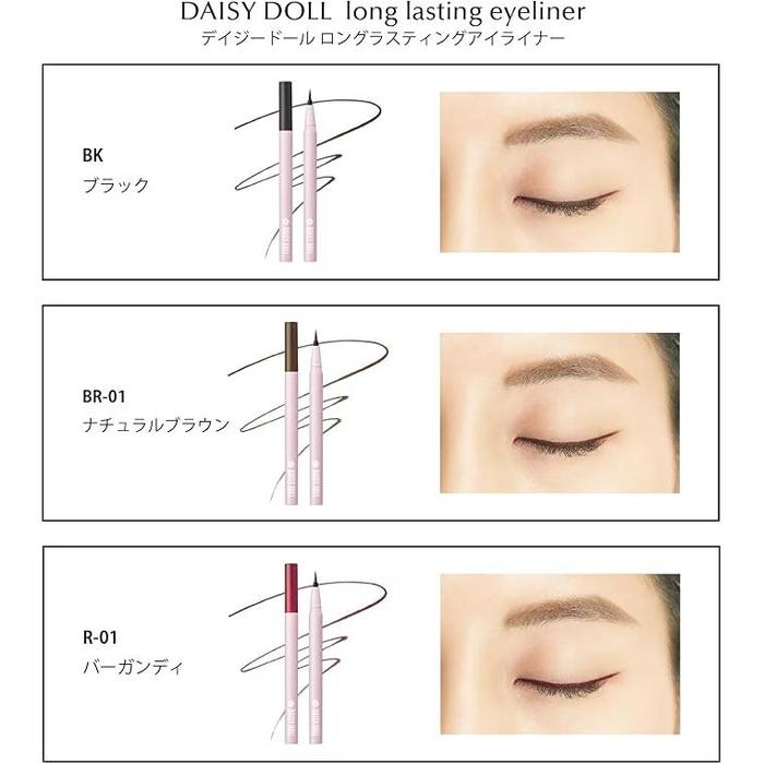 DAISY DOLL by MARY QUANT Long Lasting Eyeliner – Ultra Fine 0.15 mm Brush, Quick-Drying, Hot-Water Removal [With alcohol]