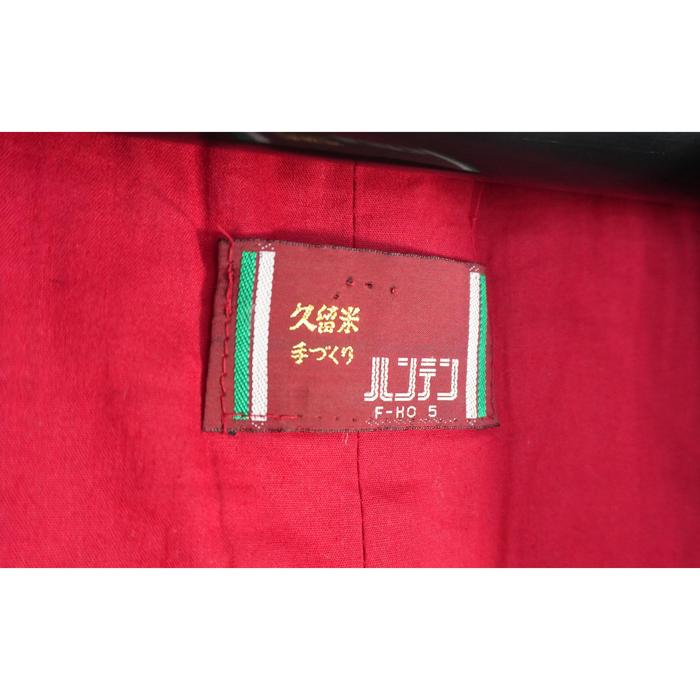 VINTAGE Red and Yellow Plaid Hanten Jacket with Black Collar – Traditional Japanese Padded Coat