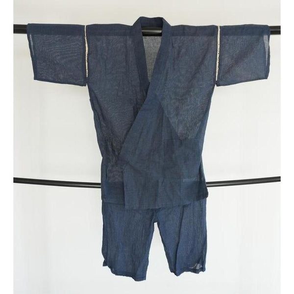 Summer Men Jinbei - See-through Dark Blue L