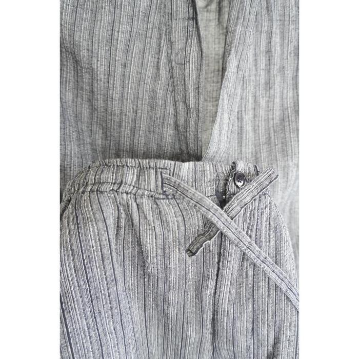 Summer Men Jinbei - Grey with vertical stripes M