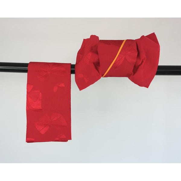 Vintage Japanese Obi with ribbon - Red
