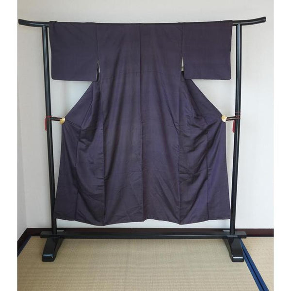 VINTAGE Silk Men Kimono kosode Dark Purple For Height 175-185cm (maximum height for those who don't require an ohashori)