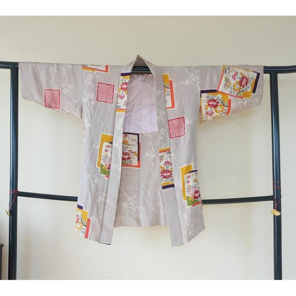 Vintage Silk Haori – Grey, Universal Size