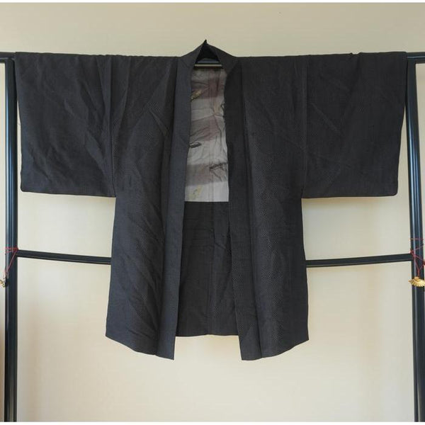 Vintage Silk Haori – Dark Grey, Universal Size