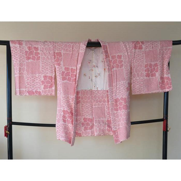 Vintage Silk Haori – Red, Pink, Universal Size