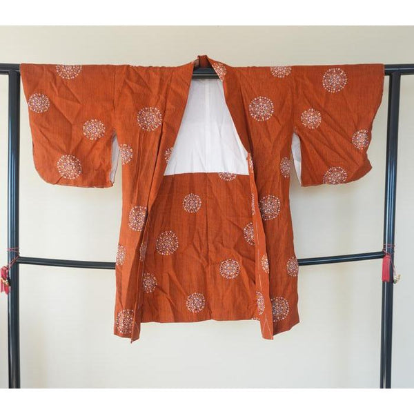 Vintage Cotton Haori – Orange, Universal Size