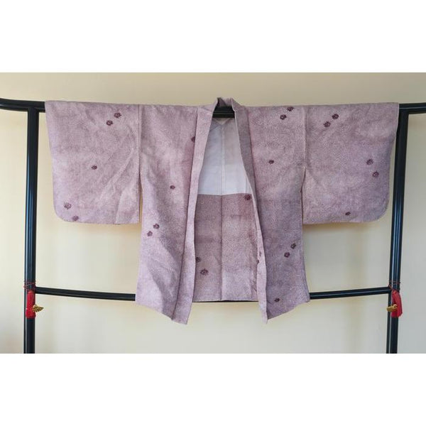 Vintage Cotton Haori – Light Purple with floral pattern, Universal Size