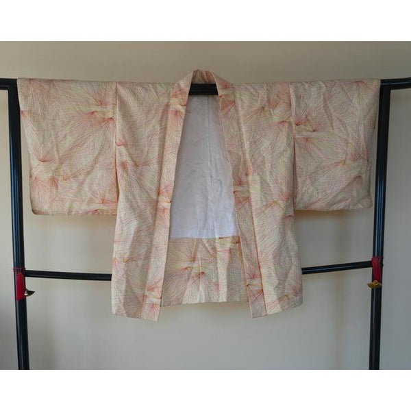 Vintage Haori – Beige in colorful lines, Universal Size