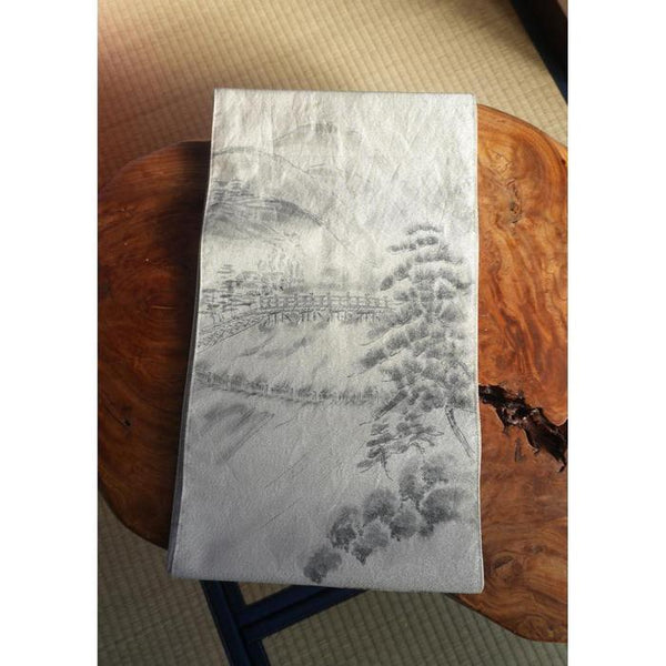 Vintage Japanese Obi Decorative - Silver Village