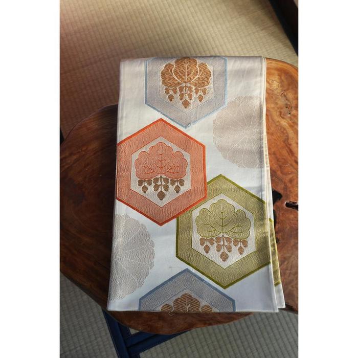 Vintage Japanese Obi Decorative - Colorful hexagon