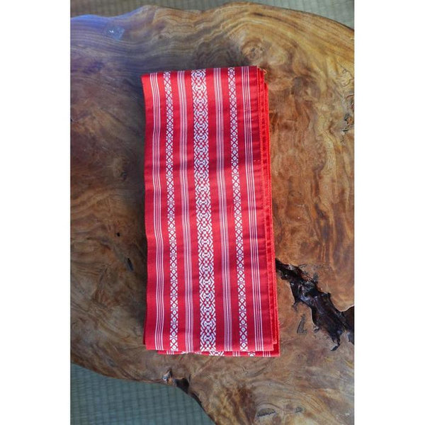 Vintage Japanese Red Hakata Hanhaba Obi Cotton Decorative
