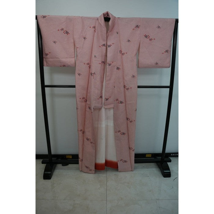 Vintage kimono kosode Red/white stripes, 158-168cm