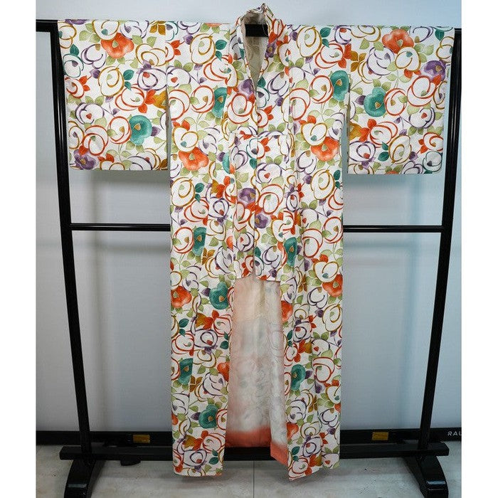 Vintage kimono kosode white, 157-167cm