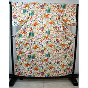 Vintage kimono kosode white, 157-167cm