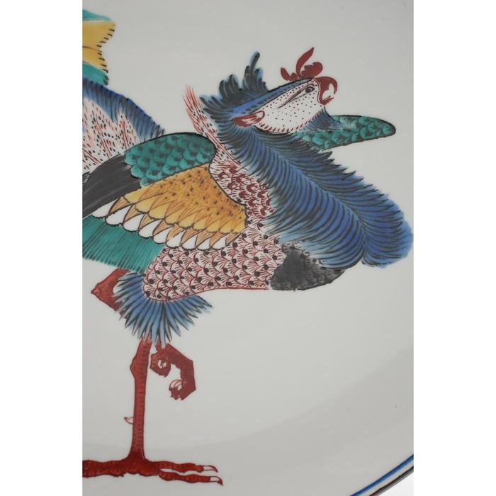 VINTAGE- Luxury Japanese Kutani Porcelain Plate – Hand-Painted Phoenix 27CM