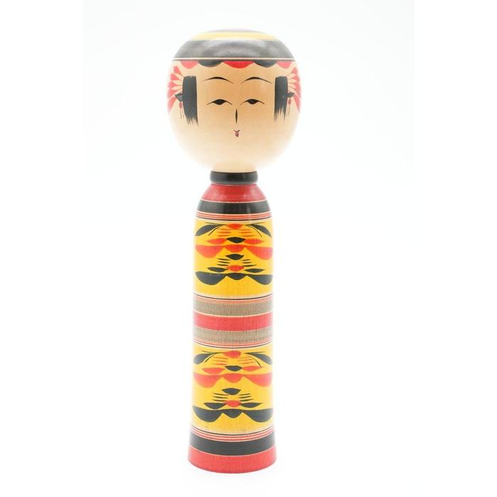 VINTAGE-Japanese Kokeshi Doll – Traditional Wooden Craft doll yellow