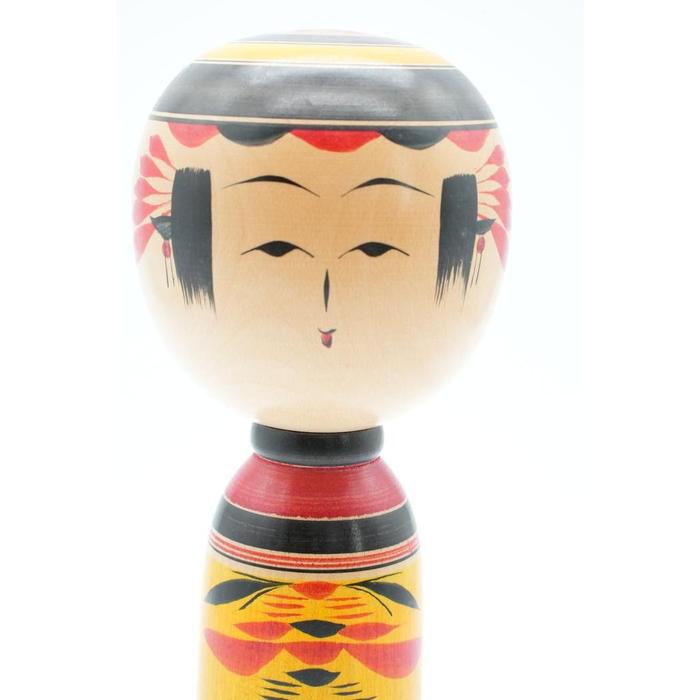 VINTAGE-Japanese Kokeshi Doll – Traditional Wooden Craft doll yellow