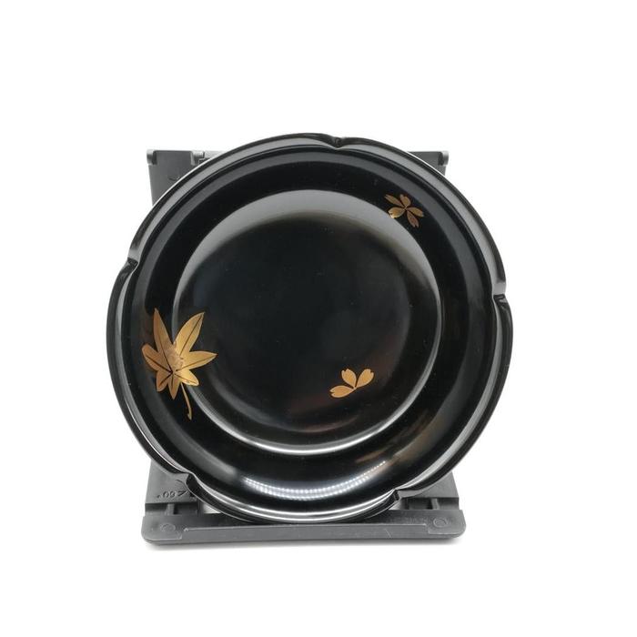 VINTAGE- Japanese Lacquerware Bowls Set – Black & Red Shunju Maki-e Design (2 pcs)
