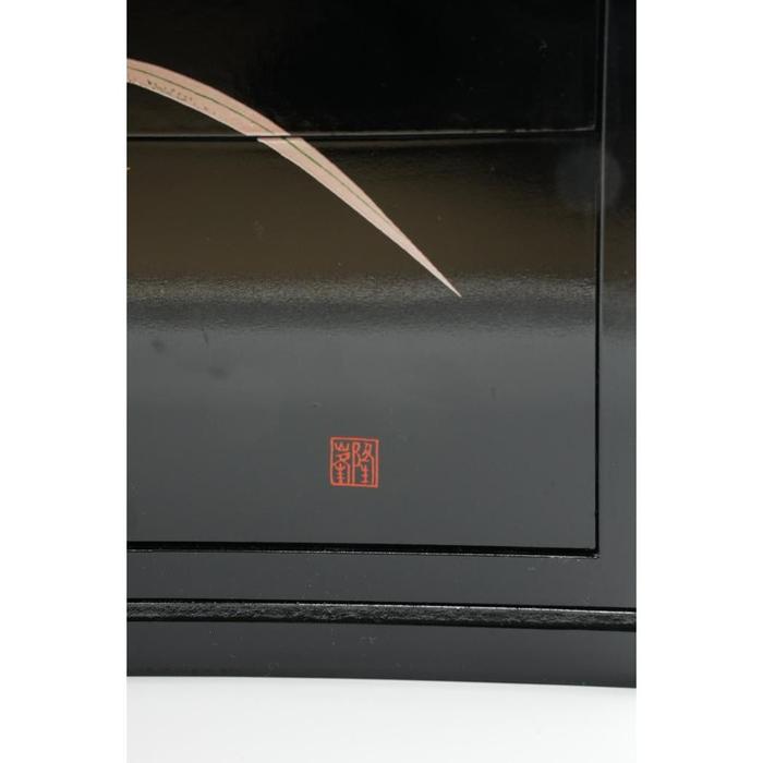 VINTAGE- Japanese Lacquered Chest of Drawers with Floral Motif