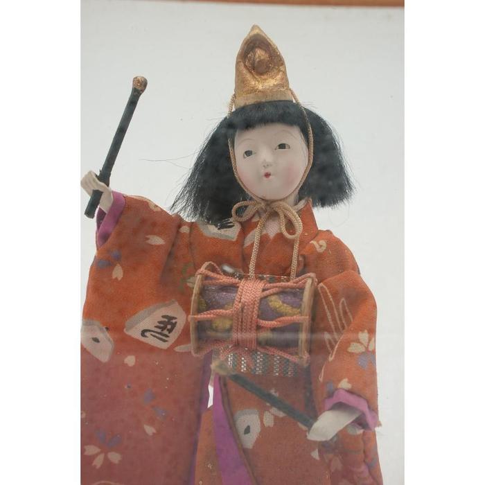VINTAGE- LUXURY Nihon Ningyou Japanese Traditional Doll in Wooden Glass Display Case