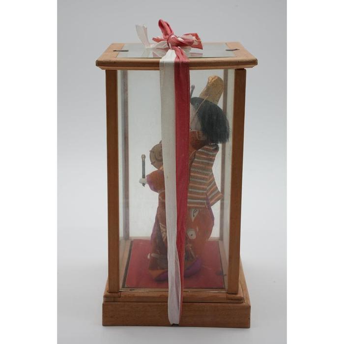 VINTAGE- LUXURY Nihon Ningyou Japanese Traditional Doll in Wooden Glass Display Case