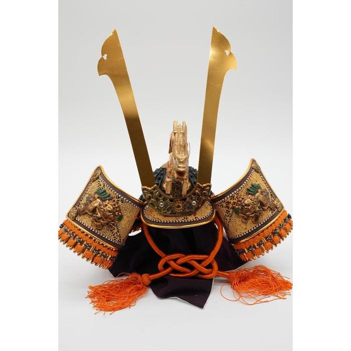 VINTAGE- HIGH CLASS SAMURAI HELMET- Gogatsu Ningyo Samurai Helmet Display Decoration with box