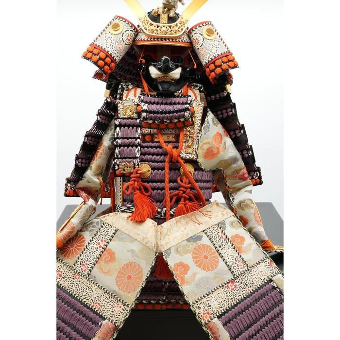 VINTAGE- HIGH CLASS SAMURAI HELMET Gogatsu Ningyo Full Samurai Armor Display with box