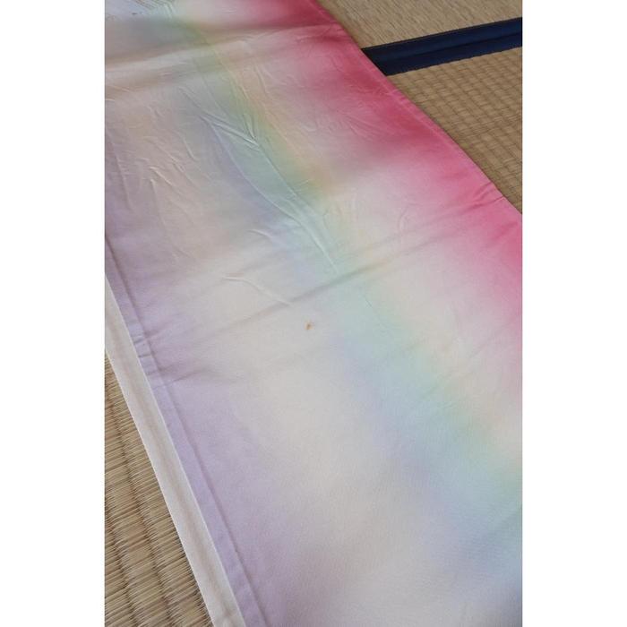 Vintage Japanese Fukuro Obi – Silver & Pink Crane Motif