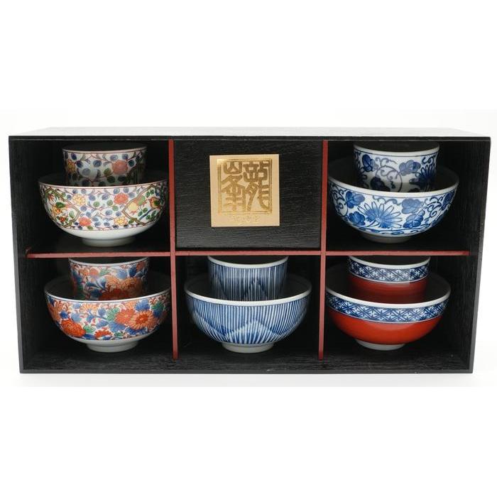 VINTAGE - Arita Ware Rice Bowl Set x5 – Sometsuke Karakusa Porcelain