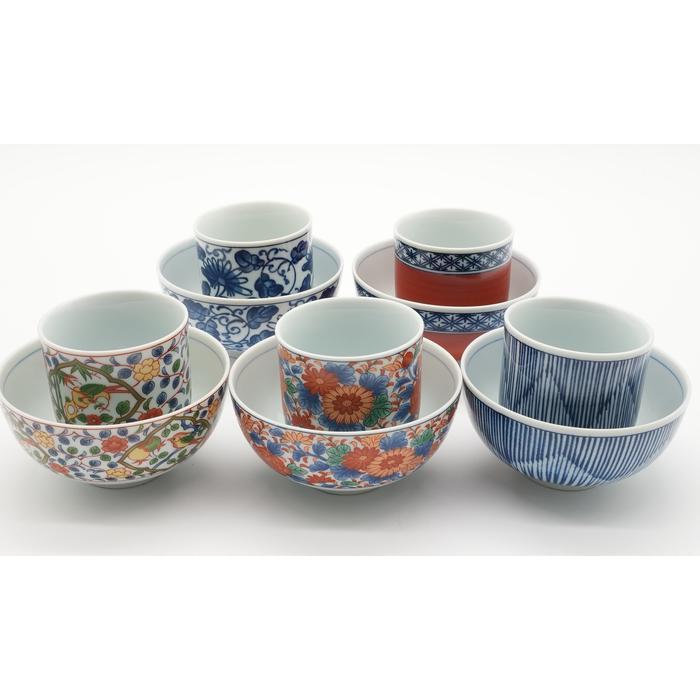 VINTAGE - Arita Ware Rice Bowl Set x5 – Sometsuke Karakusa Porcelain