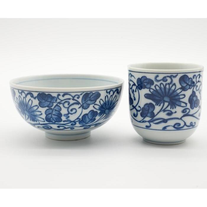 VINTAGE - Arita Ware Rice Bowl Set x5 – Sometsuke Karakusa Porcelain