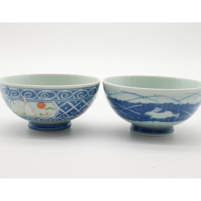 VINTAGE - Arita Ware Rice Bowl Set x5– Sometsuke Karakusa Porcelain