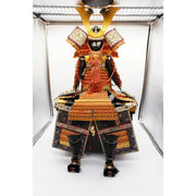 VINTAGE - Japanese Samurai Armor Display – Kabuto Yoroi Set with Storage Box and Stand