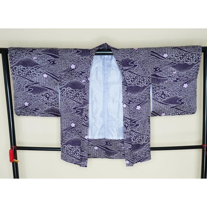 Vintage Haori – Shibori Wave Pattern, Universal Size