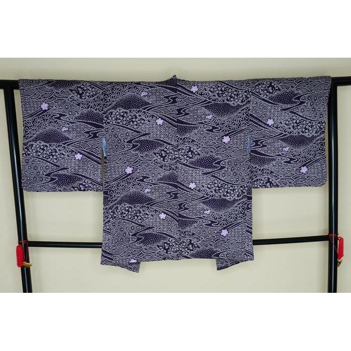 Vintage Haori – Shibori Wave Pattern, Universal Size