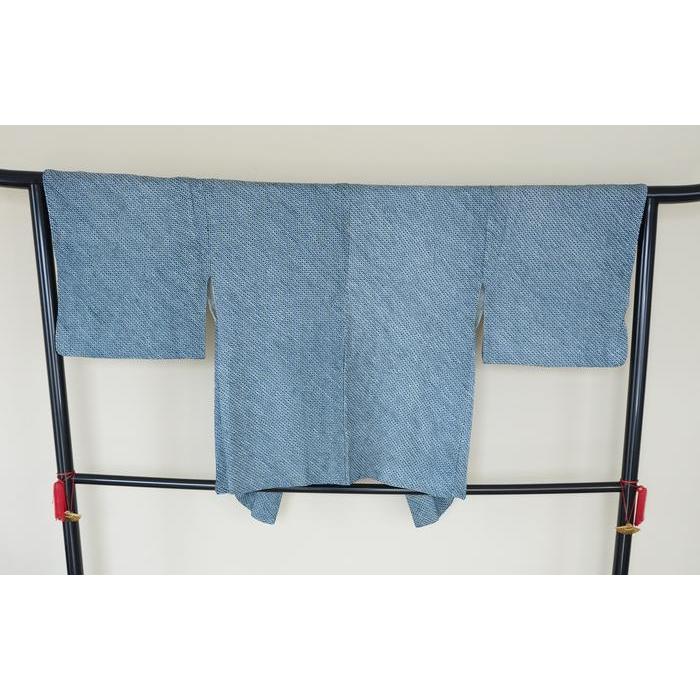Vintage Haori – Blue Geometric Komon Pattern, Universal Size