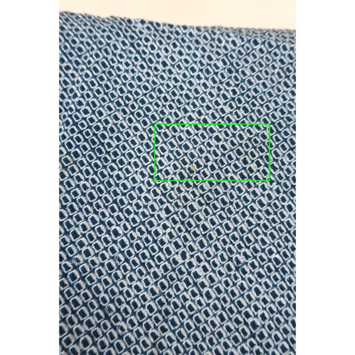 Vintage Haori – Blue Geometric Komon Pattern, Universal Size