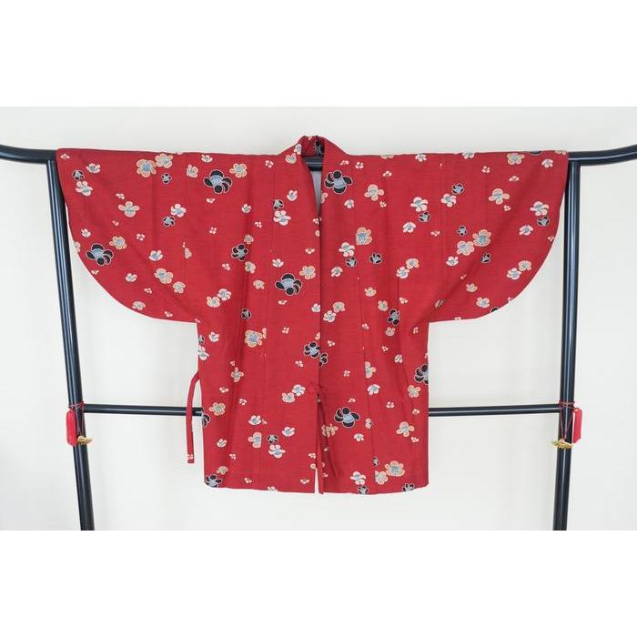 Vintage Haori - Red Floral Pattern, Universal Size