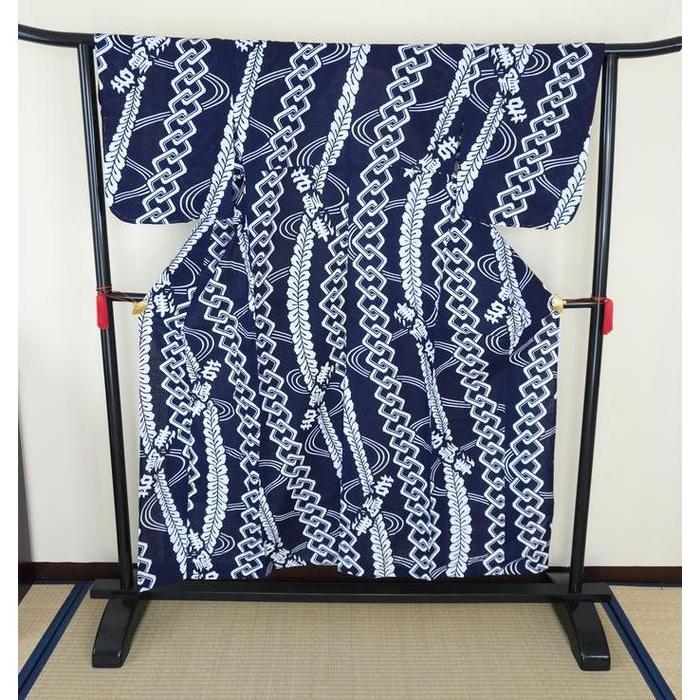 Vintage Men's Yukata – Traditional Festival Pattern, For Height 154cm-164cm (maximum height for those who don't require an ohashori)