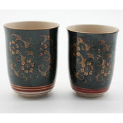 VINTAGE - Japanese Kutani Ware Aochibu Tessen Tea Cups – Set of 2